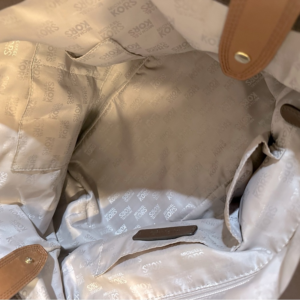 Michael Kors Large Harness Grab Bag Brown and Tan Leather Tote Bag/Work Bag - Picture 14 of 14